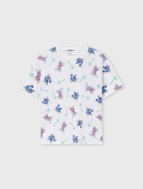 Áo phông unisex trẻ em in hình Stitch