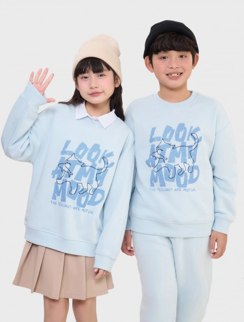 Áo nỉ cào bông unisex trẻ em có hình in