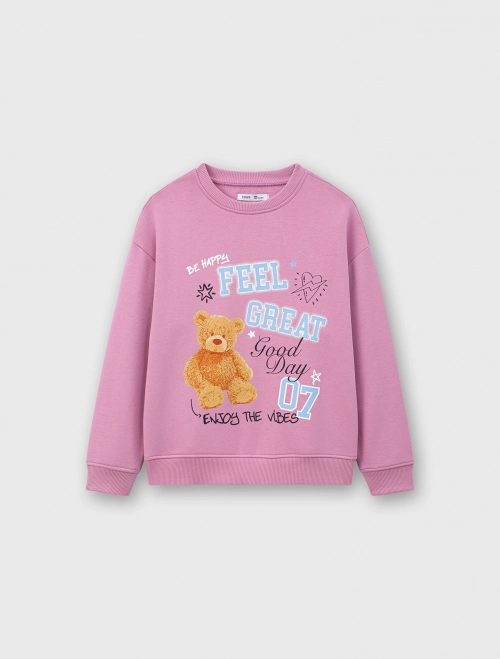 Áo nỉ cào bông unisex trẻ em có hình in