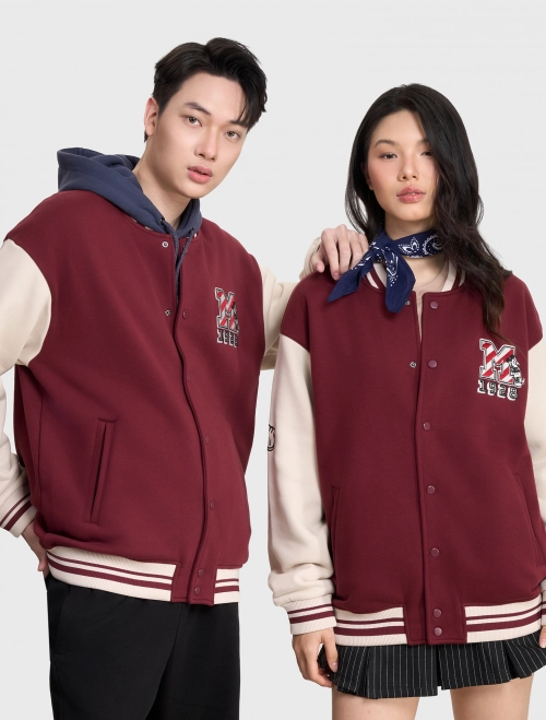 Áo khoác nỉ unisex người lớn cào bông in hình Mickey