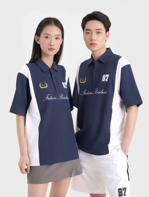 Áo polo unisex người lớn cotton USA có hình in