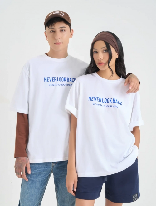 Áo phông Unisex người lớn cotton dáng suông có hình in