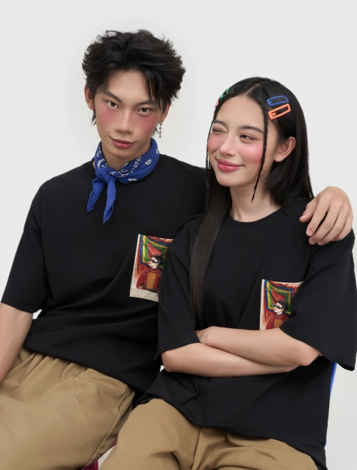 Áo phông unisex người lớn túi pocket Hội làng