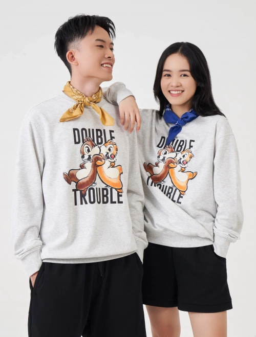 Áo nỉ unisex người lớn in hình Chip & Dale