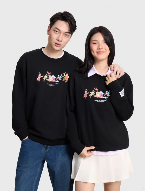 Áo nỉ vòng lông unisex người lớn hình in Doraemon