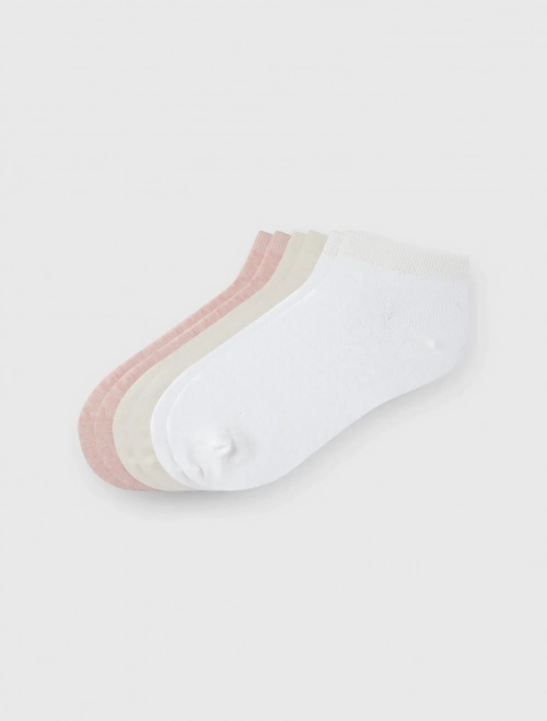 Combo 3 đôi tất nữ cổ ngắn họa tiết gân sóng