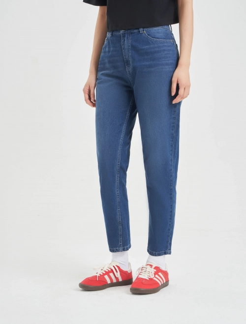 Quần jeans nữ cotton dáng mom jeans