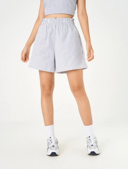 Quần soóc nữ cotton cạp nhún chun