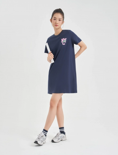 Váy liền nữ cotton dáng suông có hình in