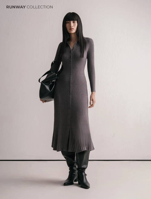 Đầm Len Gân Dáng Dài