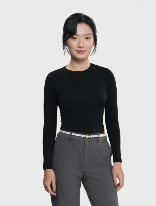 Áo body giữ ấm nữ cào bông cổ tròn