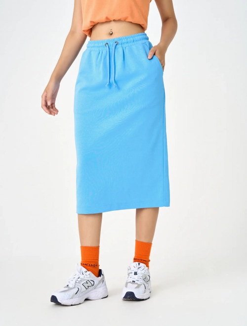 Chân váy nữ midi cạp chun dáng ôm