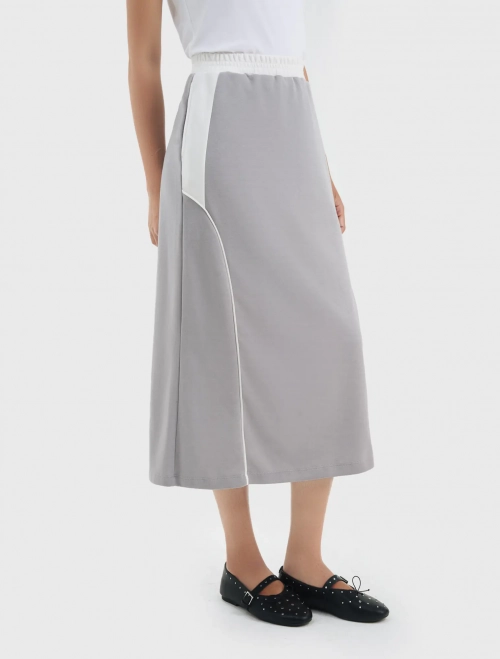 Chân váy nữ cotton USA dáng A phối màu