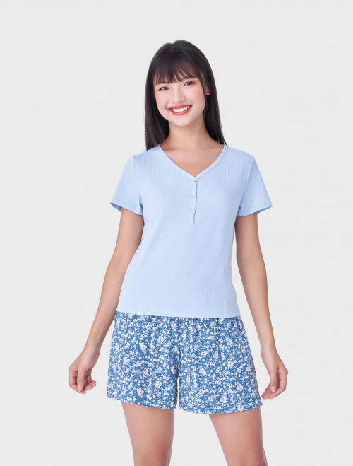 Bộ mặc nhà nữ cộc tay quần soóc