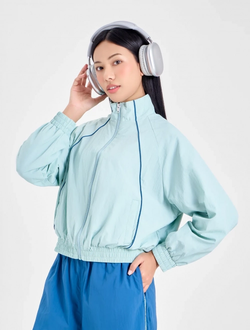 Áo khoác gió nữ dáng bomber chống thấm