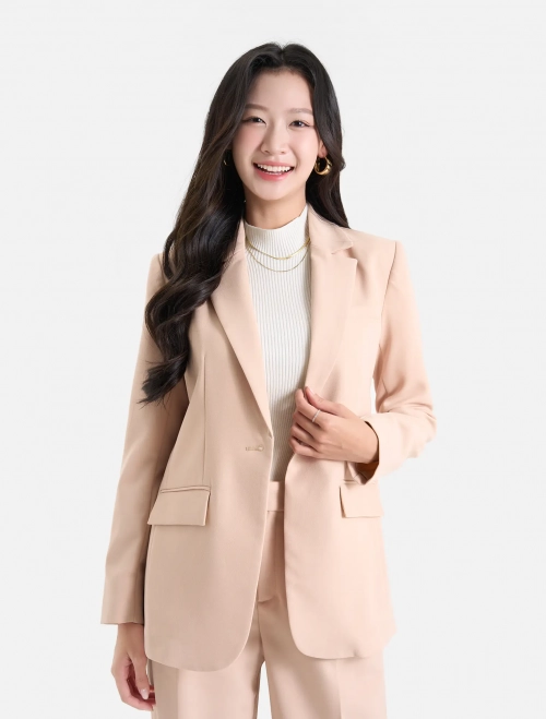 Áo blazer nữ dài tay dáng suông