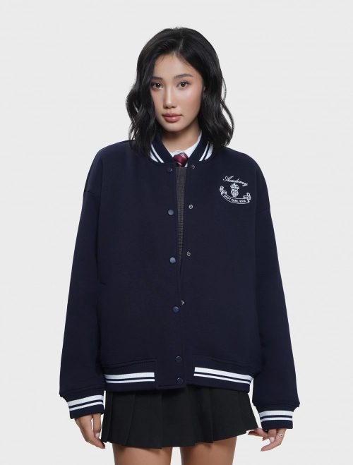 Áo khoác nỉ bomber nữ cào bông