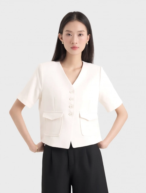 Áo khoác blazer nữ ngắn tay