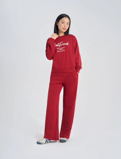 Bộ quần áo nỉ nữ có hình in