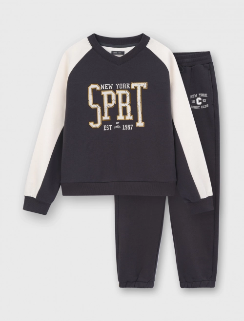 Bộ quần áo nỉ cào bông nữ có hình in