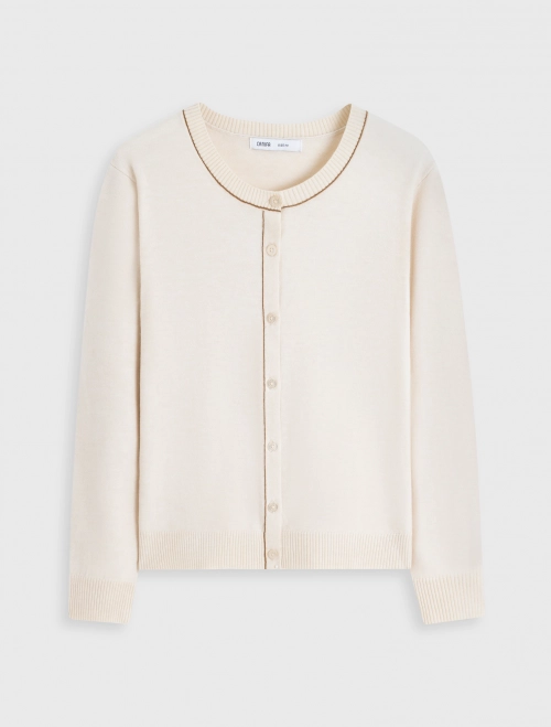 Áo len cadigan nữ cổ tròn