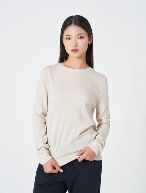 Áo len nữ cổ tròn dáng vừa