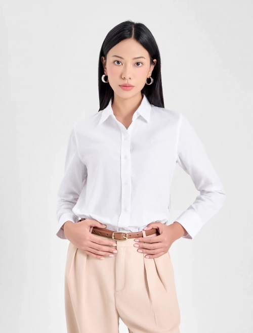 Áo sơ mi nữ dài tay dáng suông