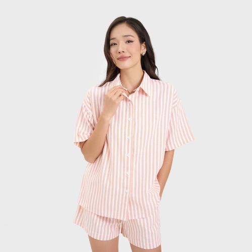 Áo sơ mi nữ dáng rộng có hình in