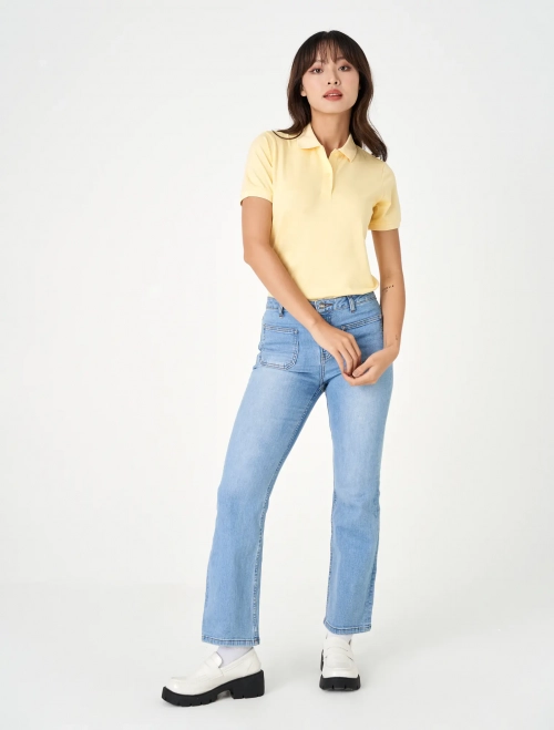 Áo polo nữ basic cổ bẻ cộc tay