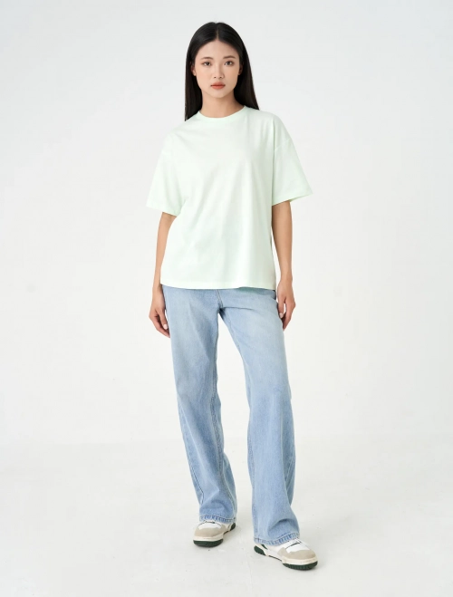 Áo phông nữ cổ tròn dáng suông basic