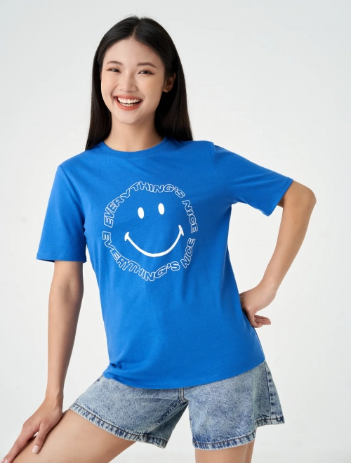 Áo phông nữ cổ tròn có hình in
