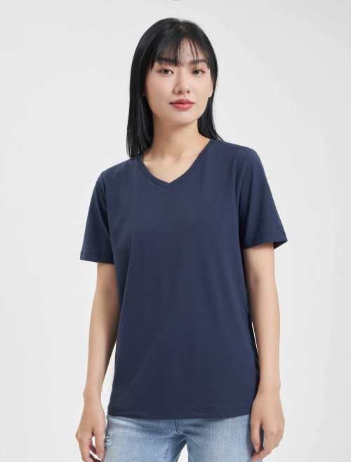 Áo phông nữ cổ tim dáng suông