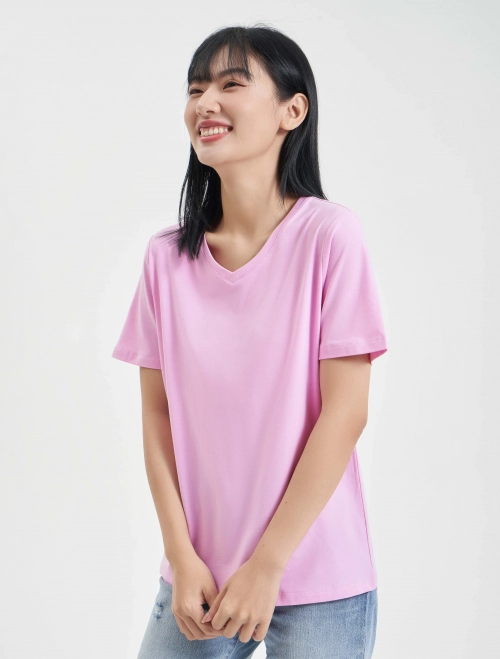 Áo phông nữ cổ tim dáng suông