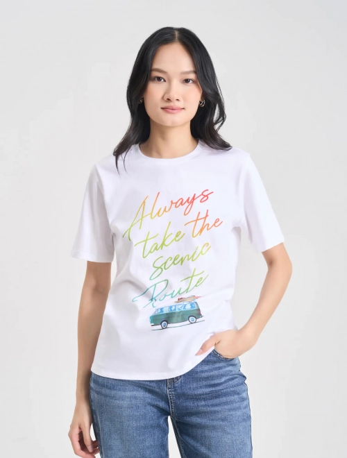 Áo phông nữ cotton có hình in