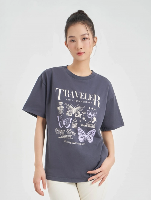 Áo phông nữ dáng oversize có hình in