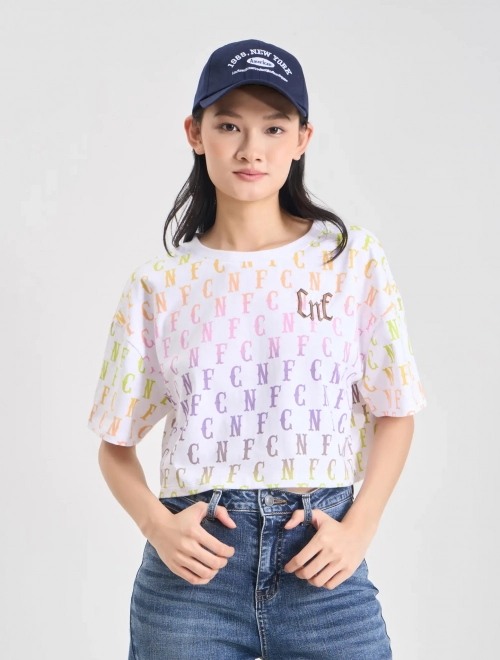 Áo phông croptop nữ cotton có hình in