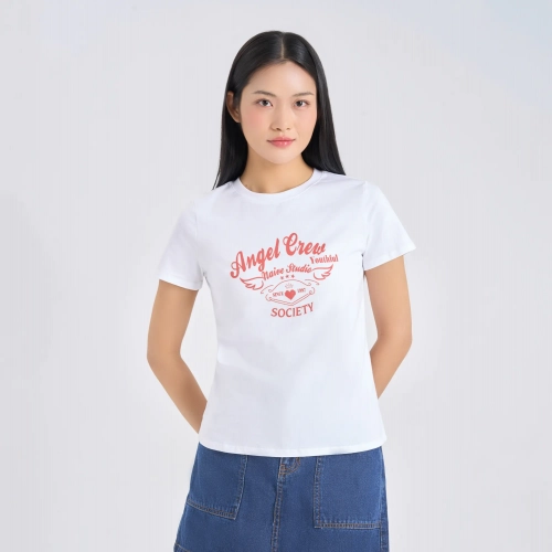 Áo phông nữ cotton USA dáng babytee