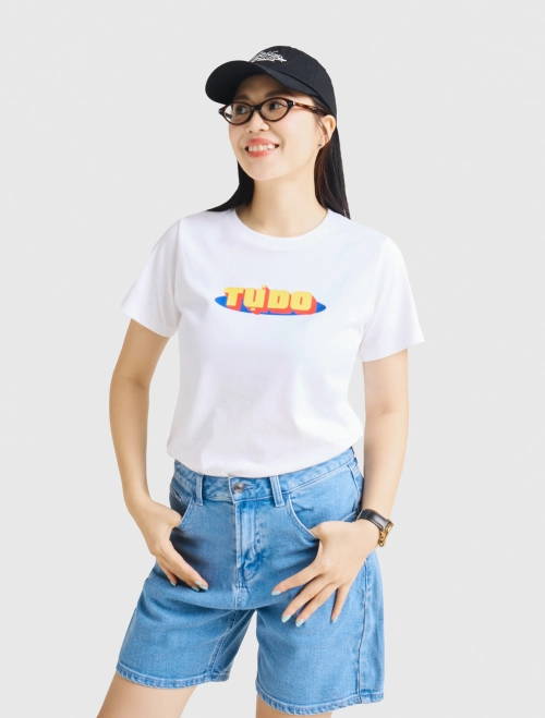 Áo phông nữ typo Độc Lập - Tự do - Hạnh phúc