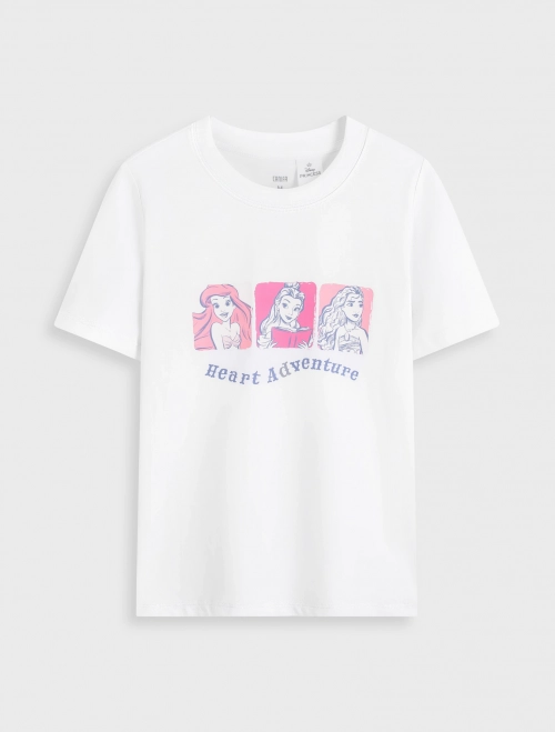 Áo phông nữ cotton USA in hình Princess