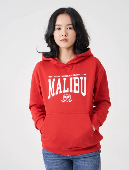 Áo nỉ nữ có mũ dáng rộng