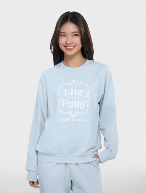 Áo nỉ nữ cotton USA có hình in