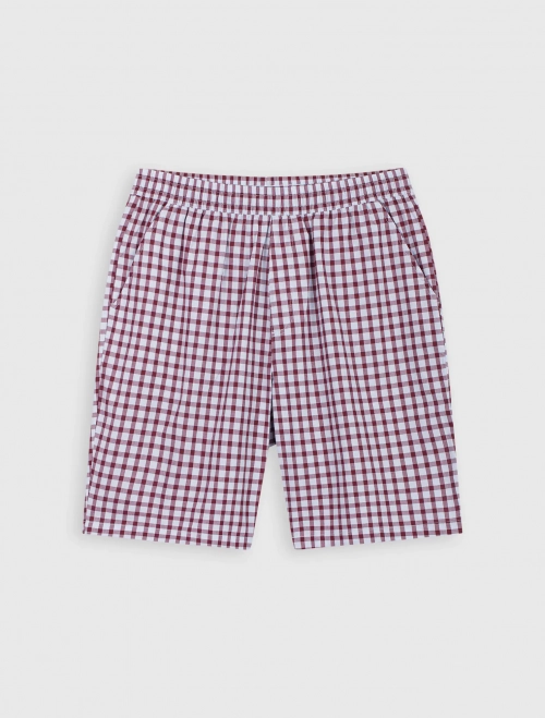 Quần mặc nhà nam cotton cạp chun họa tiết caro