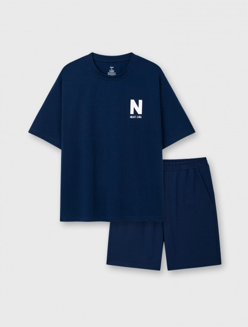 Bộ mặc nhà nam Cotton USA có hình in