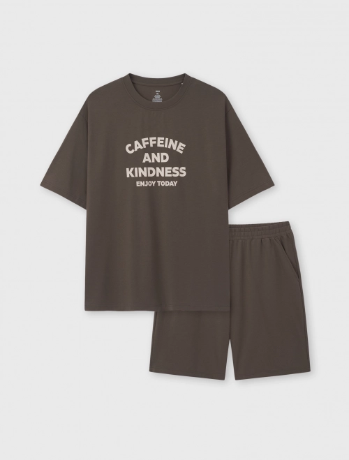 Bộ mặc nhà nam Cotton USA có hình in