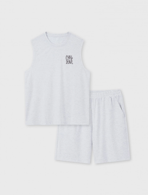 Bộ mặc nhà nam Cotton USA có hình in