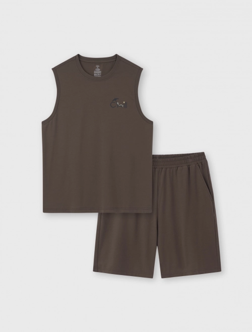 Bộ mặc nhà nam Cotton USA có hình in