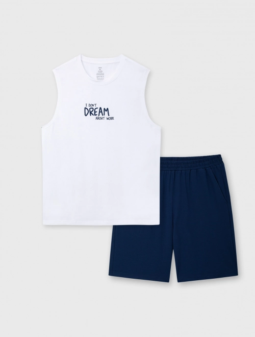 Bộ mặc nhà nam Cotton USA có hình in