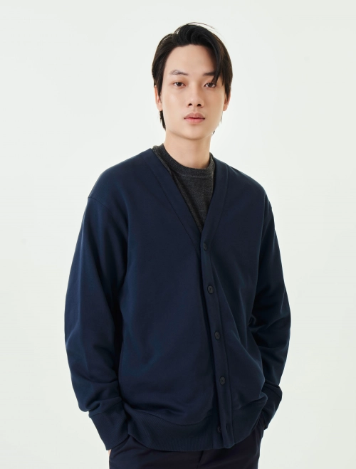 Áo cardigan nỉ nam
