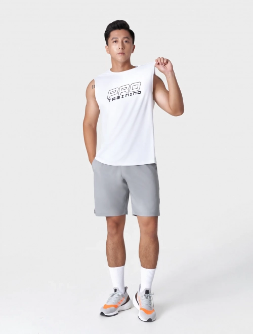 Áo ba lỗ nam active có in chữ