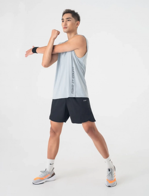 Áo ba lỗ nam active cổ tròn dáng suông có hình in